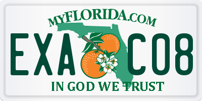 FL license plate EXAC08