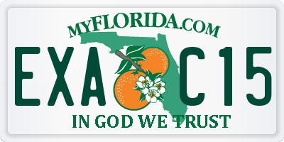 FL license plate EXAC15