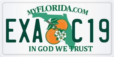 FL license plate EXAC19