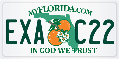 FL license plate EXAC22