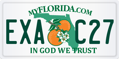 FL license plate EXAC27