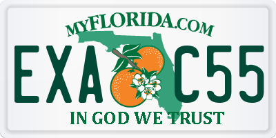 FL license plate EXAC55