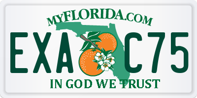 FL license plate EXAC75