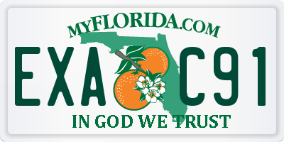 FL license plate EXAC91
