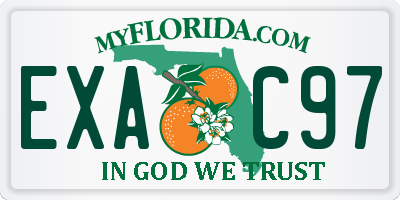 FL license plate EXAC97