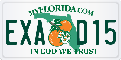 FL license plate EXAD15