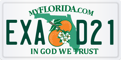 FL license plate EXAD21