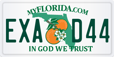 FL license plate EXAD44