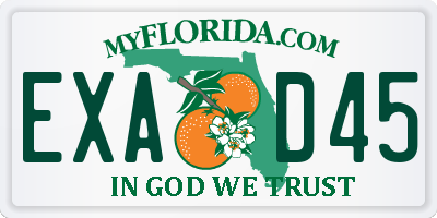 FL license plate EXAD45