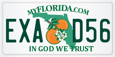 FL license plate EXAD56