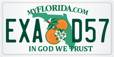 FL license plate EXAD57