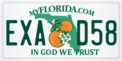 FL license plate EXAD58