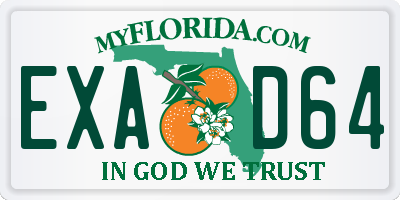 FL license plate EXAD64