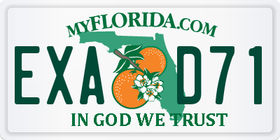FL license plate EXAD71