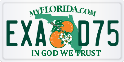 FL license plate EXAD75