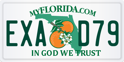 FL license plate EXAD79