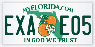 FL license plate EXAE05