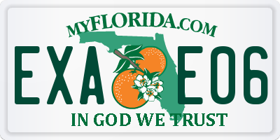 FL license plate EXAE06