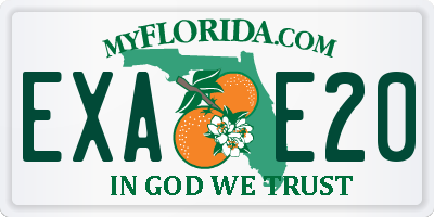 FL license plate EXAE20