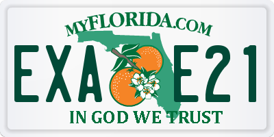 FL license plate EXAE21