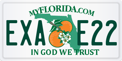 FL license plate EXAE22