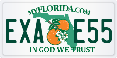 FL license plate EXAE55