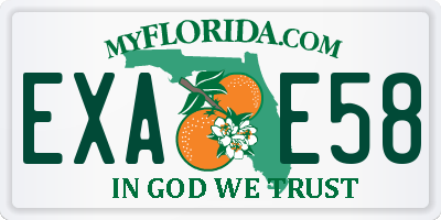 FL license plate EXAE58