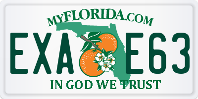 FL license plate EXAE63