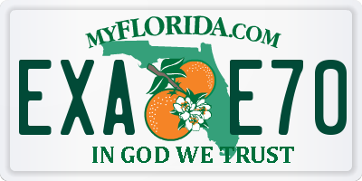 FL license plate EXAE70