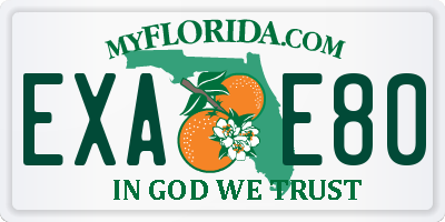 FL license plate EXAE80