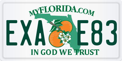 FL license plate EXAE83