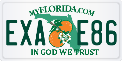 FL license plate EXAE86