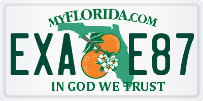 FL license plate EXAE87