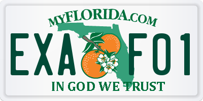 FL license plate EXAF01