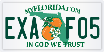 FL license plate EXAF05