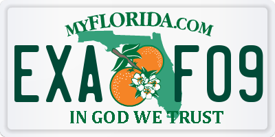 FL license plate EXAF09