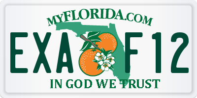 FL license plate EXAF12