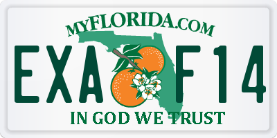 FL license plate EXAF14