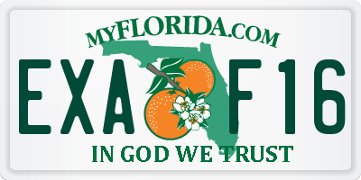 FL license plate EXAF16