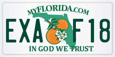 FL license plate EXAF18