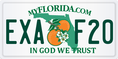 FL license plate EXAF20