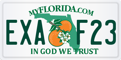 FL license plate EXAF23