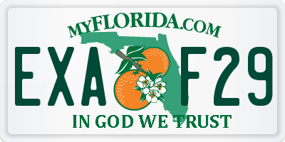 FL license plate EXAF29