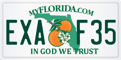 FL license plate EXAF35