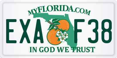 FL license plate EXAF38