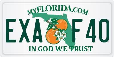 FL license plate EXAF40