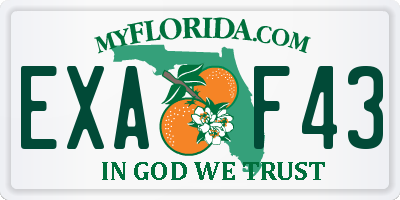 FL license plate EXAF43