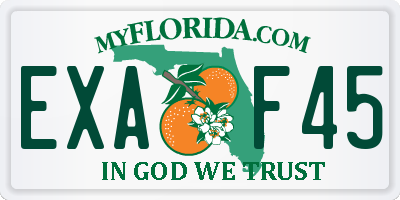 FL license plate EXAF45