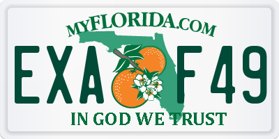 FL license plate EXAF49
