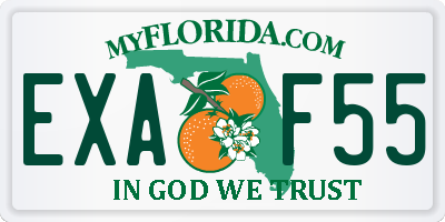 FL license plate EXAF55